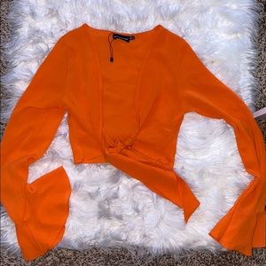 Orange Tie Up Top